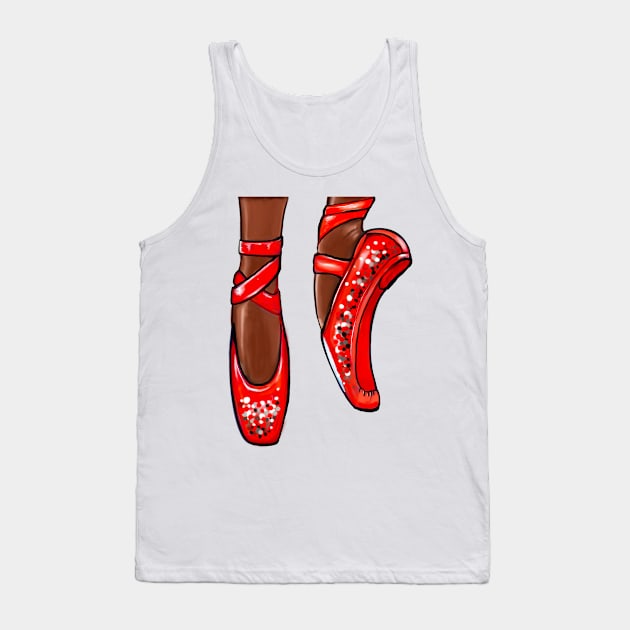 Top 10 best gifts for dancers. Ballet pointe shoes in red. Ballerina dancer dancing dance Tank Top by Artonmytee